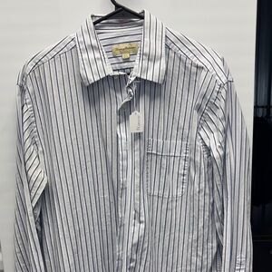 Tommy Bahama Men's Navy and White Striped Shirt